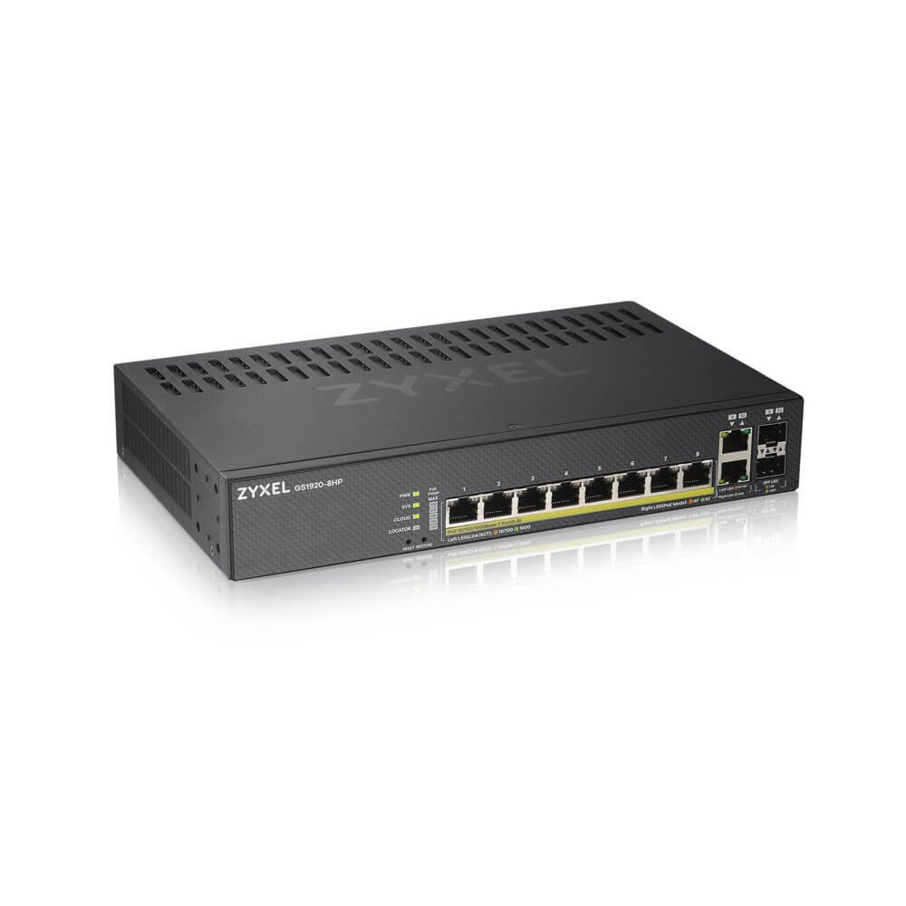 Zyxel GS1920-8HPV2 | Managed Switch | Gigabit Ethernet (10/100/1000) | Power over Ethernet (PoE) | Zwart - Matmuis